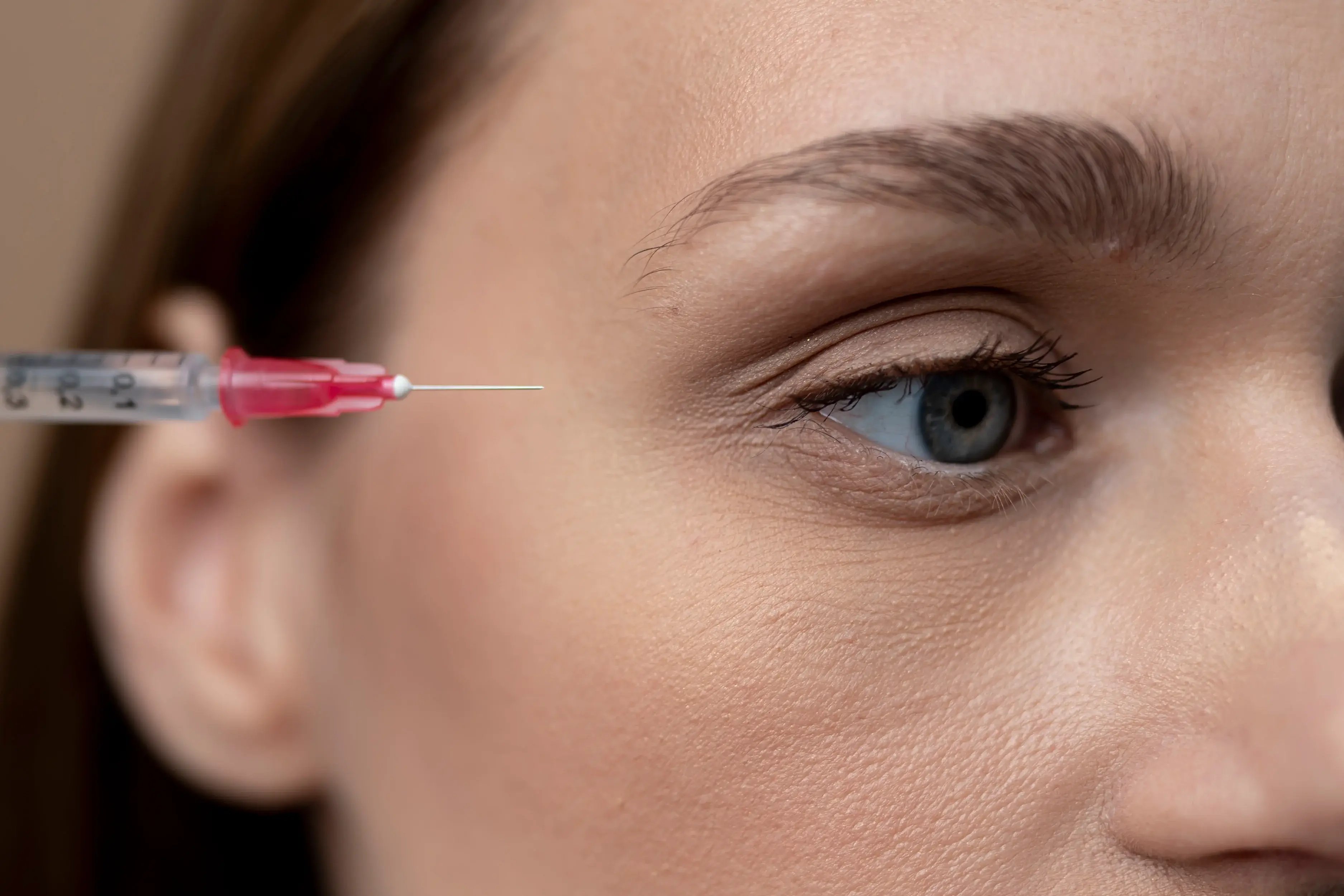 close up of women getting prp injection