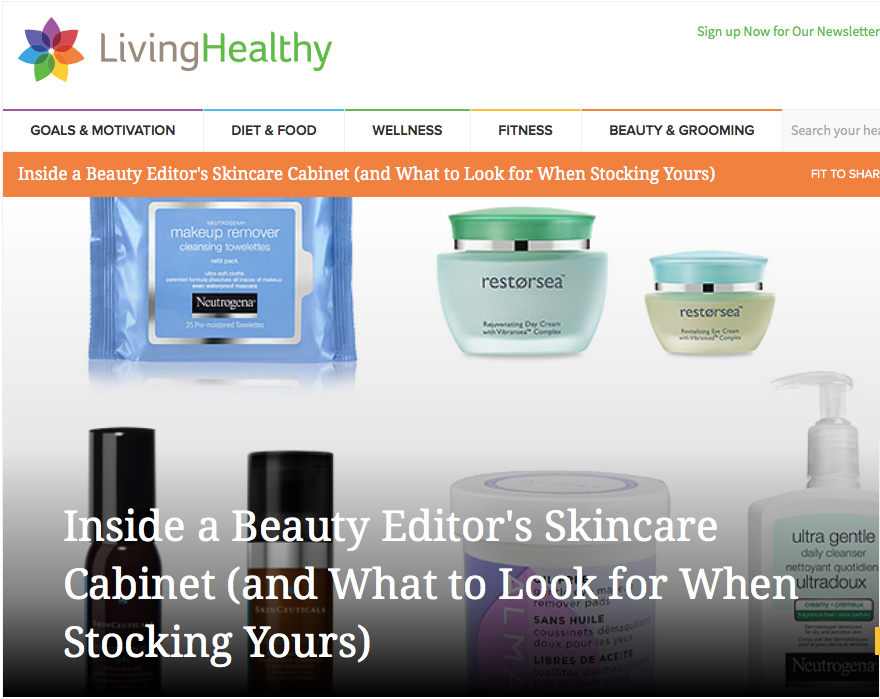 “Inside a Beauty Editor’s Skincare Cabinet” – Living Healthy article